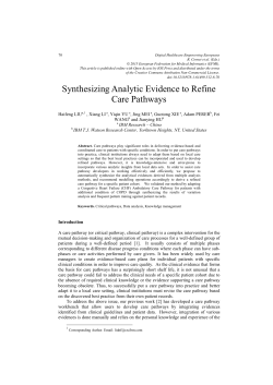 Synthesizing Analytic Evidence to Refine Care Pathways