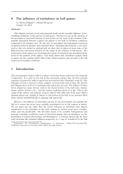 8 The influence of turbulence in ball games 1 Introduction