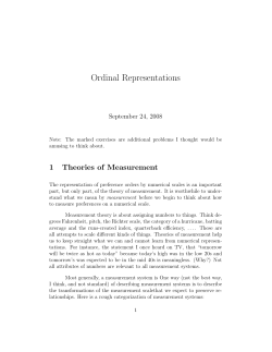 Ordinal Representations - Cornell Computer Science