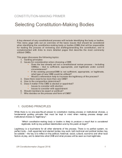 Selecting Constitution