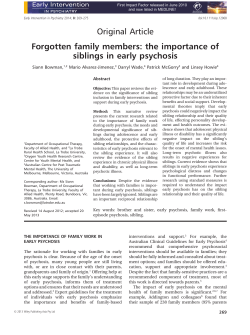 Forgotten family members: the importance of siblings in early