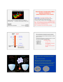 PH300 Modern Physics SP11 Hot atoms Cold atoms