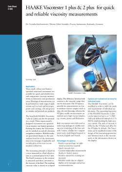 HAAKE Viscotester 1 plus and 2 plus for quick and reliable viscosity