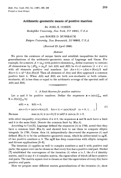 Arithmetic-geometric means of positive matrices