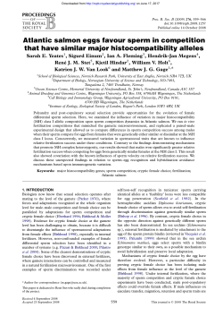 Atlantic salmon eggs favour sperm in competition that have similar