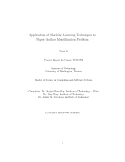 Application of Machine Learning Techniques to Paper
