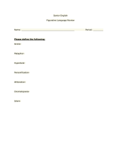 Senior English Figurative Language Review Name: Period: ______