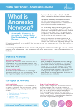 Anorexia fact sheet - Eating Disorders Victoria