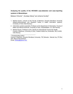1 Analysing the quality of the HIV/AIDS case