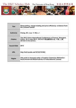 Title Short-selling, margin-trading and price efficiency: evidence