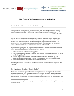 21 1st Centur ry Welcom ming Com mmunities s Project