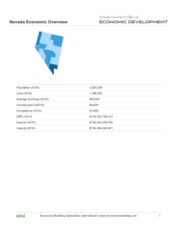 Nevada Economic Overview - Nevada Governor`s Office of