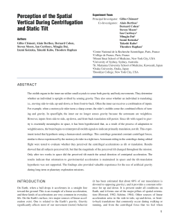 Perception of the Spatial Vertical During Centrifugation and Static Tilt