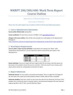 course outline - University of Waterloo