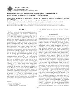 Evaluation of yogurt and various beverages as carriers of lactic acid