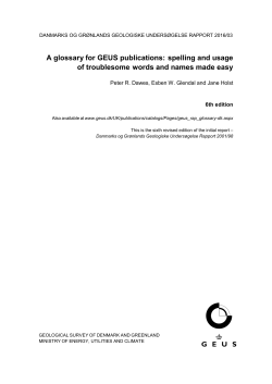 A glossary for GEUS publications: spelling and usage of