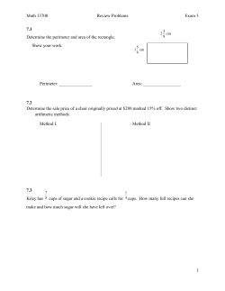 Math 13700 Review Problems Exam 3 7.1 Determine the perimeter