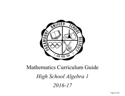 HS Algebra 1 Pacing Topic 7 2016-17