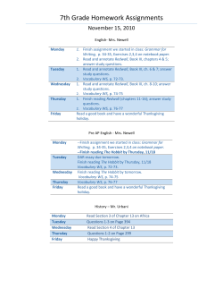 7th Grade Homework Assignments