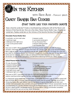 Candy Bar(b)s - The Bayview School of Cooking