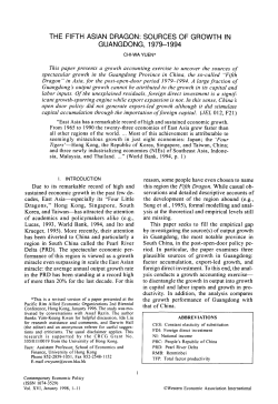 the fifth asian dragon: sources of growth in guangdong, 19791994