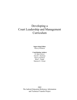 Developing a Court Leadership and Management Curriculum