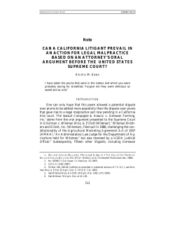 Can a California Litigant Prevail in an Action for Legal Malpractice