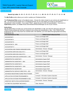 TRAIN Florida Professional Role - Agency for Persons with Disabilities