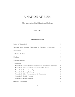 A NATION AT RISK: