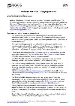 Bradford Scholars - copyright basics