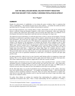 Can the smallholder model deliver poverty reduction and food