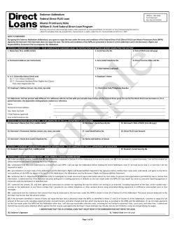 Direct Loan PLUS Endorsement Addendum 2016