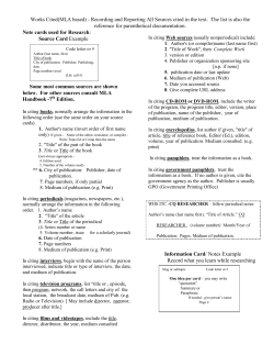 Note cards used for Research: