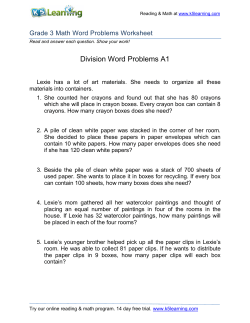 Division Word Problems A1