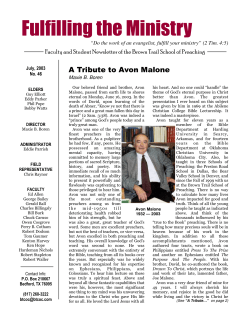 fulfilling the ministry July 03 - Brown Trail School of Preaching