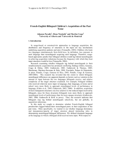 French-English Bilingual Children`s Acquisition of the Past Tense