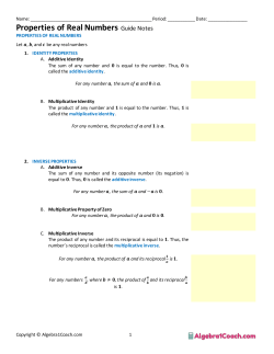 Properties of Real Numbers