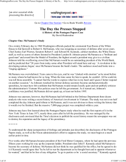 A History of the Pentagon Paper`s Case