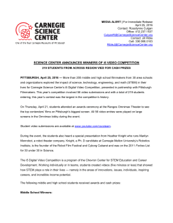 Science Center Announces Winners of I5 Video Competition