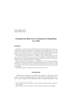 Osteoporosis Risk Score Evaluation in Population over Fifty