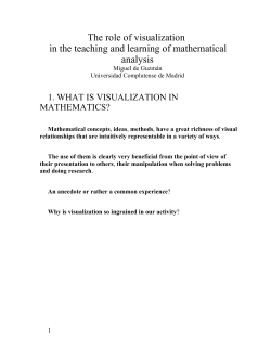 The role of visualization in the teaching and learning of