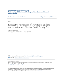 Retroactive Application of "New Rules" and the Antiterrorism and