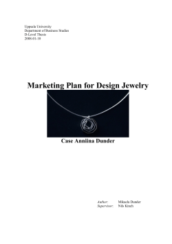 Marketing Plan for Design Jewelry