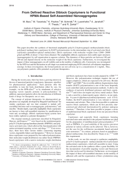 From Defined Reactive Diblock Copolymers to Functional HPMA