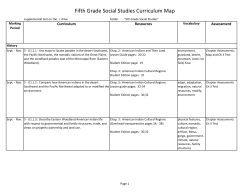 Fifth Grade Social Studies Curriculum Map