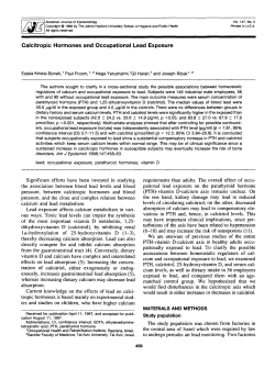 Calcitropic Hormones and Occupational Lead Exposure