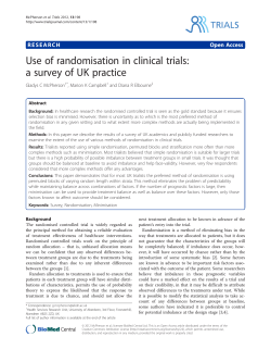 Use of randomisation in clinical trials: a survey of UK practice