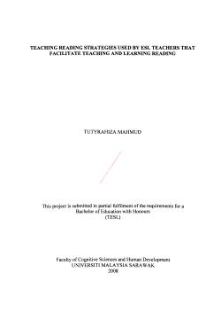 TEACHING READING STRATEGIES USED BY ESL