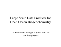 Large Scale Data Products for Open Ocean Biogeochemistry