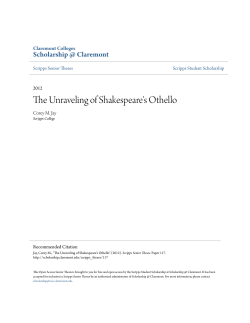 The Unraveling of Shakespeare`s Othello
